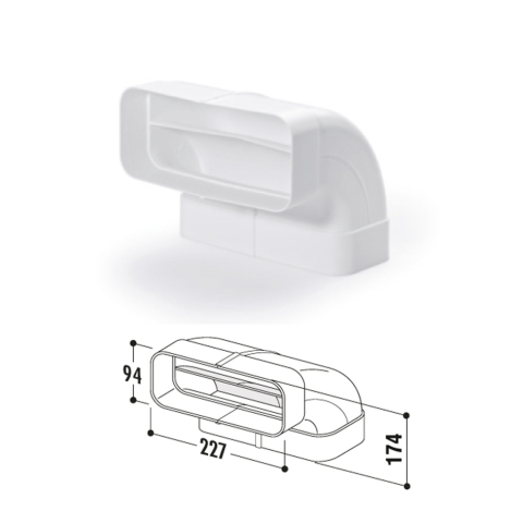 Kënd vertikal 90° me krah - COMPAIR FLOW 150, kodi:4043004