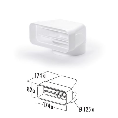 Kënd vertikal 90° me krahë - COMPAIR FLOW 125, kodi:4033010