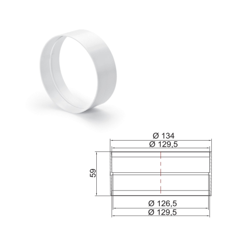 Lidhëse e rrumbullakët – Ø 125 mm, kodi:4052016
