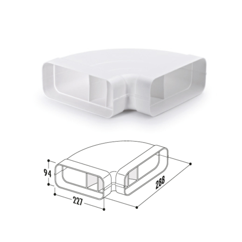 Хоризонтален свиок 90° со крилца, код: 4043003