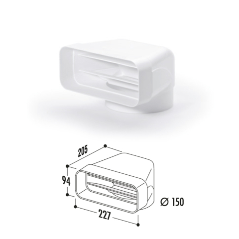 Вертикален коленест свиок 90° со крилца, код: :4043002