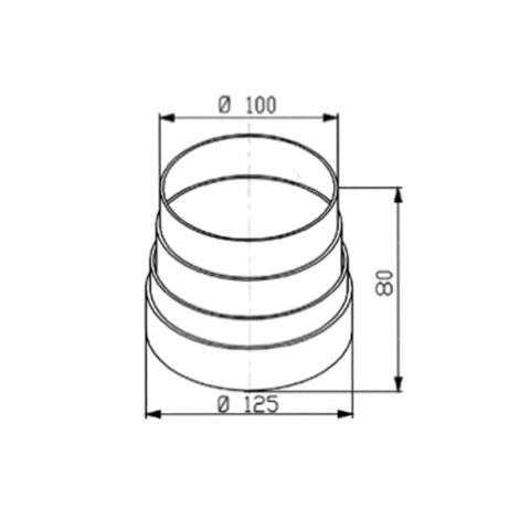 Редуцир Ø100-125mm, код:112.0157.302